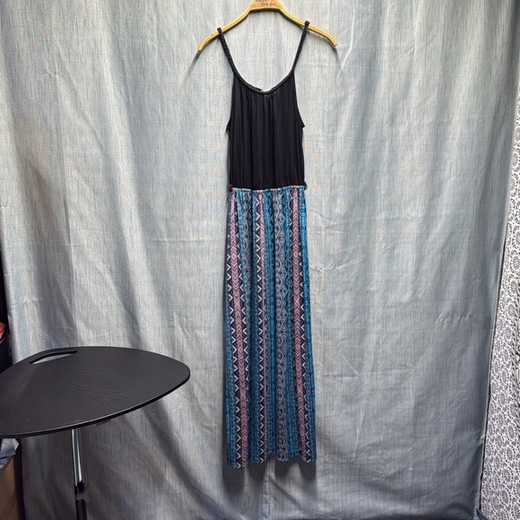 🏴 Pink Rose Black and Blue Spaghetti Strap Sundress size medium NWT - Picture 6 of 8